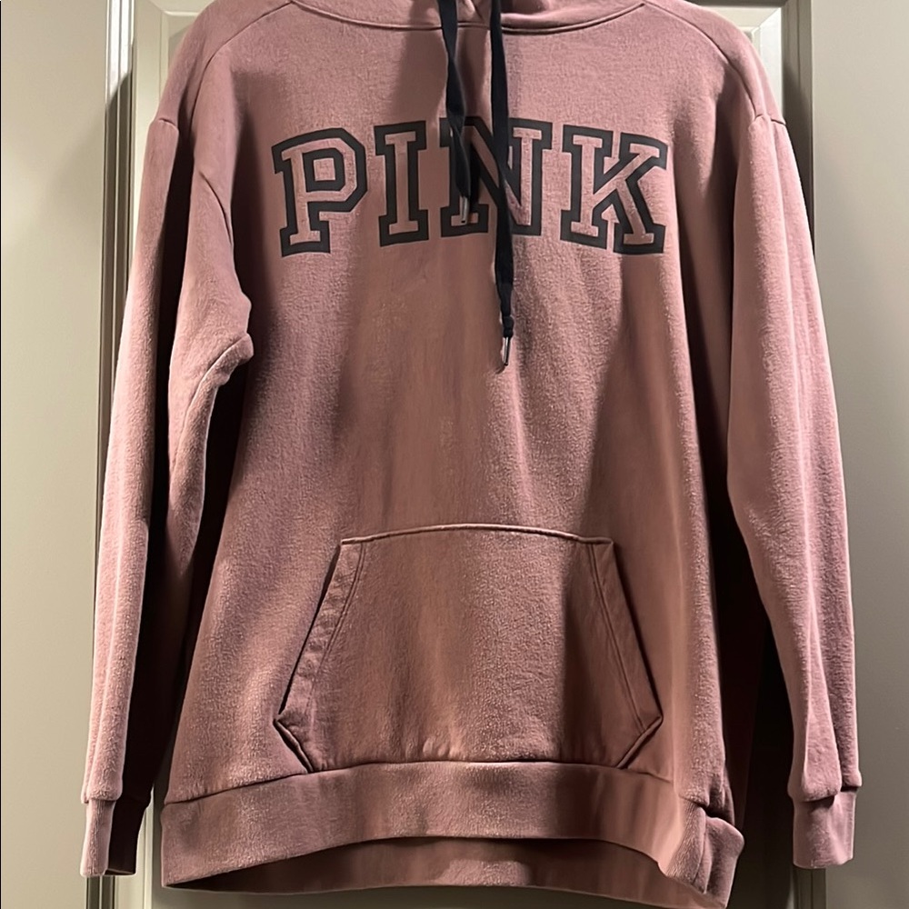 Pink Hoodie with Black Lettering